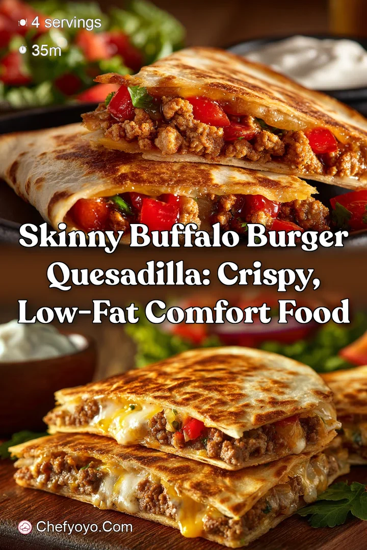 Skinny Buffalo Burger Quesadilla: Crispy Low-Fat Comfort Food