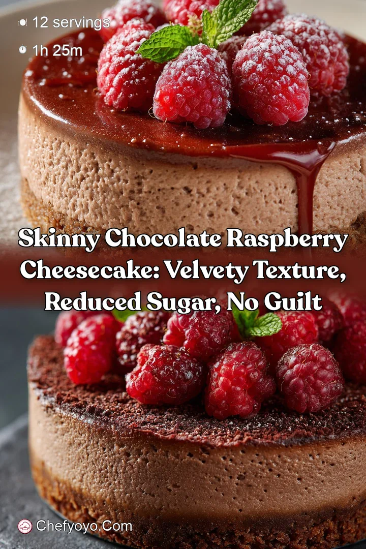 Skinny Chocolate Raspberry Cheesecake: Velvety Texture Reduced Sugar No Guilt