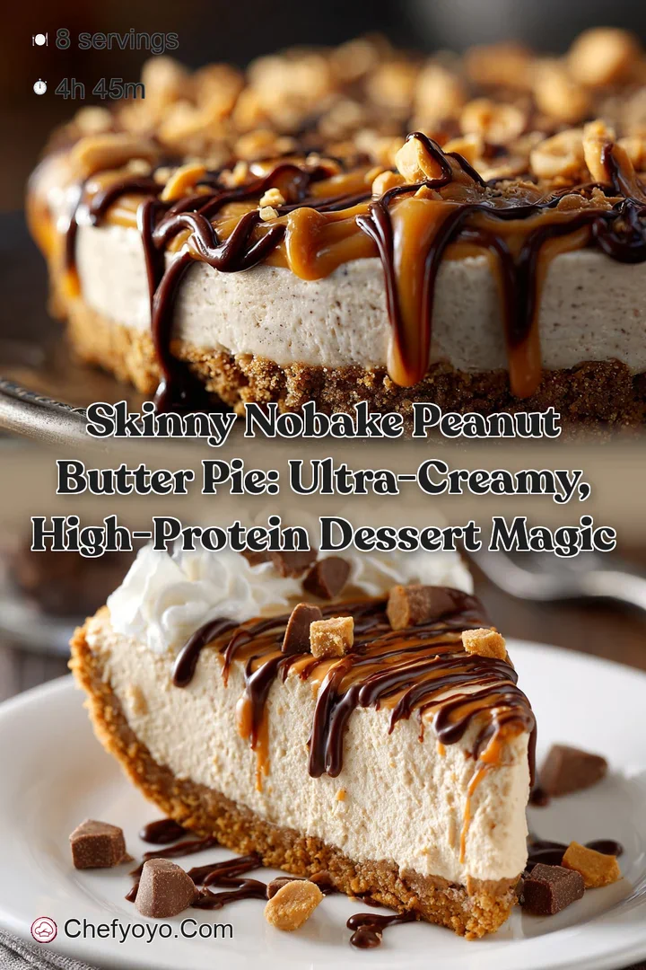Skinny NoBake Peanut Butter Pie: Ultra-Creamy High-Protein Dessert Magic
