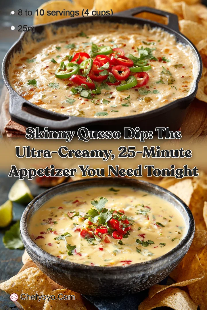 Skinny Queso Dip: The Ultra-Creamy 25-Minute Appetizer You Need Tonight