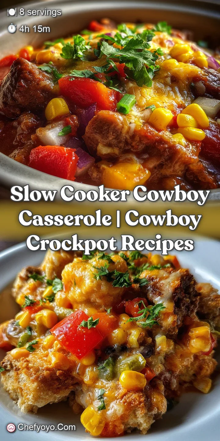 Mouthwatering cowboy casserole: chunks of beef, creamy sauce, bubbly cheese, and crisp potatoes! A comforting, hearty meal.