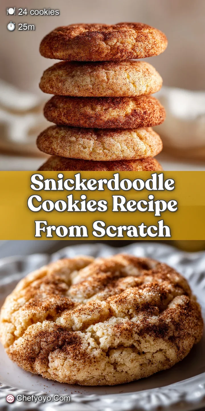 Close-up of a snickerdoodle cookie, highlighting the crackled surface and cinnamon-sugar crystals. Warm, inviting, and sli...