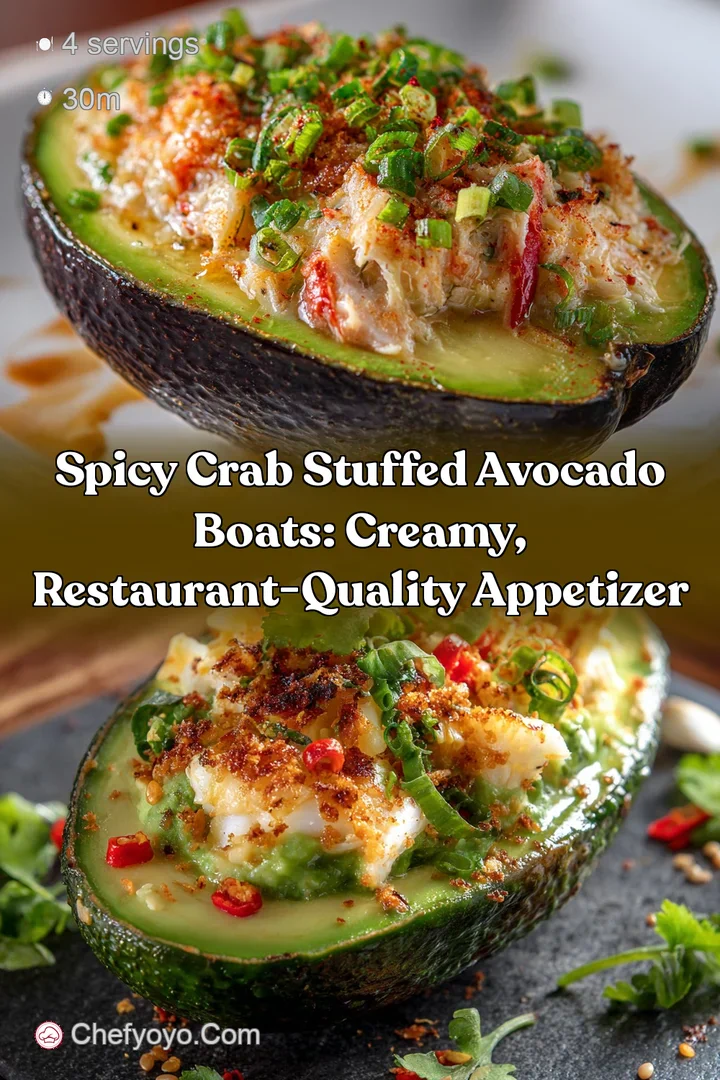 Spicy Crab Stuffed Avocado Boats: Creamy Restaurant-Quality Appetizer