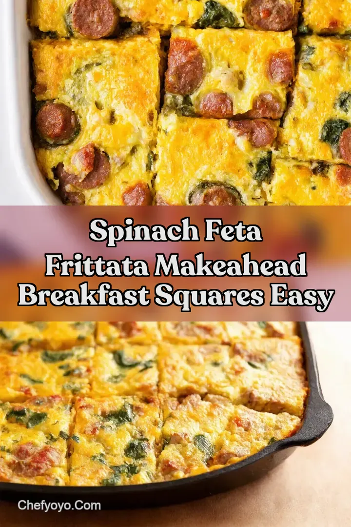 Spinach Feta Frittata MakeAhead Breakfast Squares Easy
