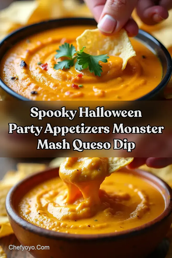 Spooky halloween party appetizers Monster Mash Queso Dip