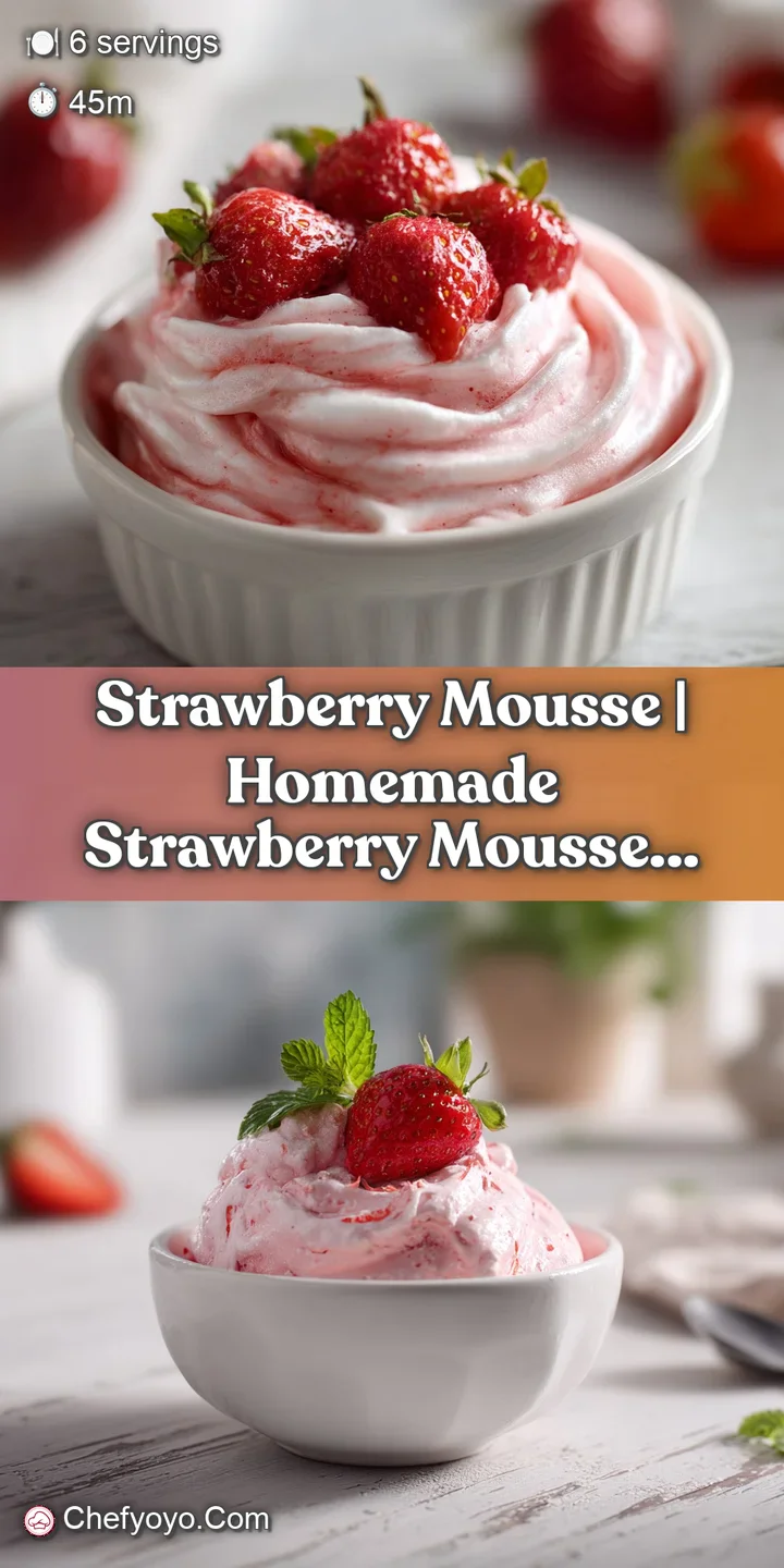 A luscious scoop of bright strawberry mousse, revealing a delicate, smooth texture, glistening under soft studio light.