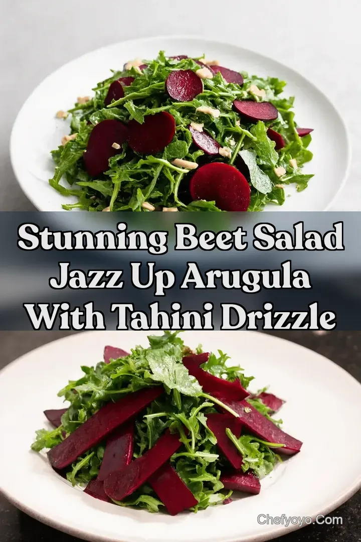 Stunning Beet Salad Jazz Up Arugula with Tahini Drizzle