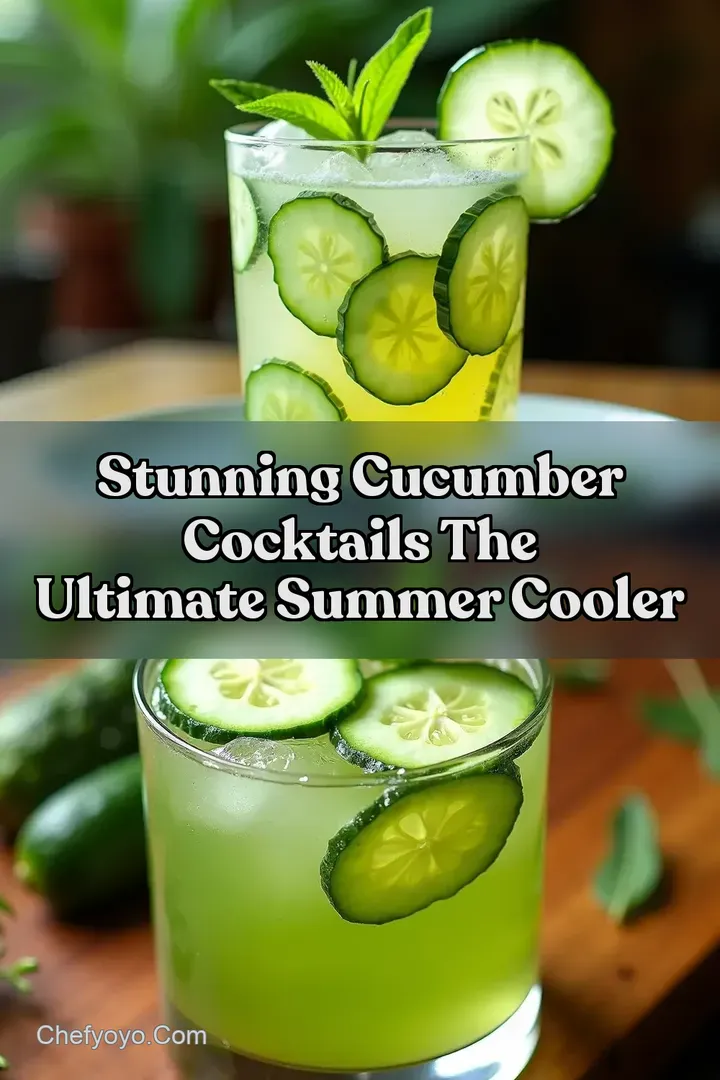Stunning Cucumber Cocktails The Ultimate Summer Cooler
