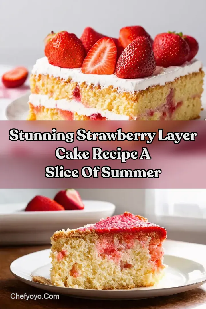 Stunning Strawberry Layer Cake Recipe A Slice of Summer : PIN FOR LATER Stunning Strawberry Layer Cake Recipe A Slice of Summer