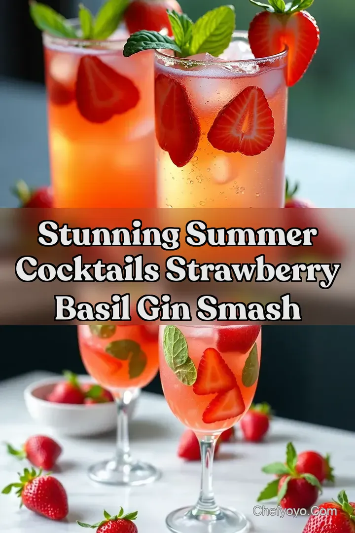 Stunning Summer Cocktails Strawberry Basil Gin Smash