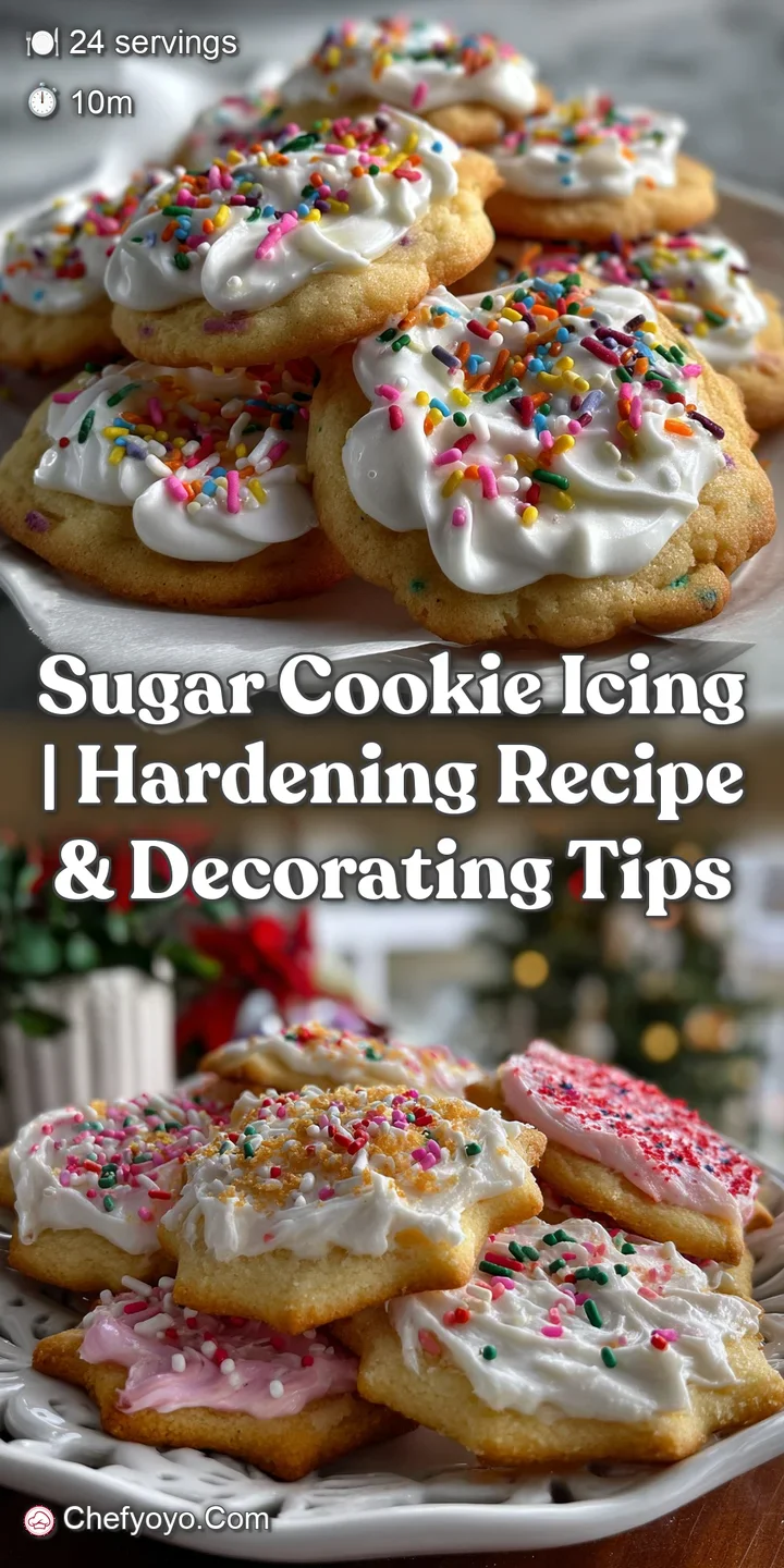 Close-up of a sugar cookie with perfectly hardened icing. A smooth, glossy surface reflects light, showing intricate detai...