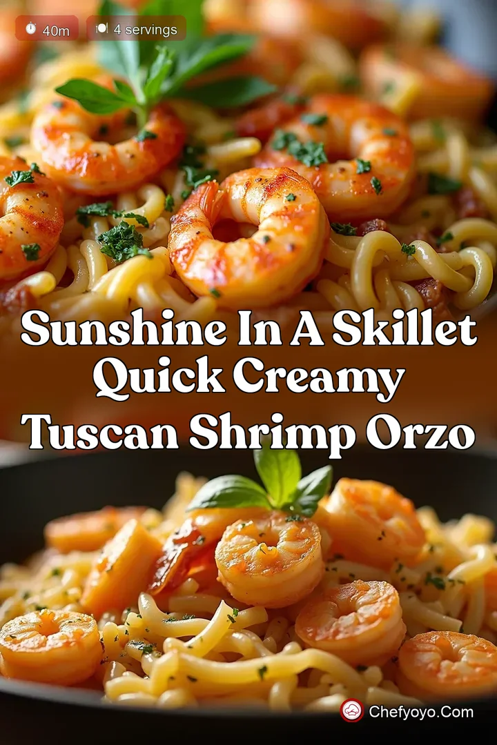 Sunshine in a Skillet Quick Creamy Tuscan Shrimp Orzo