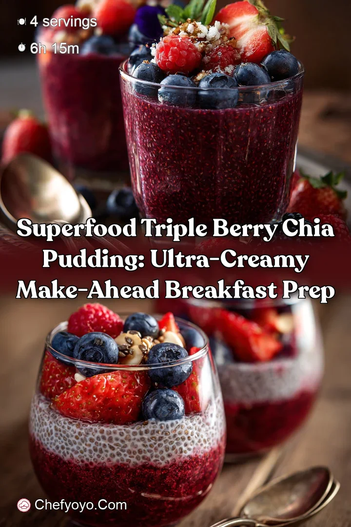 Superfood Triple Berry Chia Pudding: Ultra-Creamy Make-Ahead Breakfast Prep