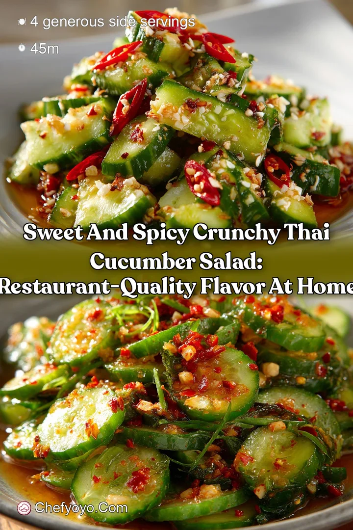 Sweet and Spicy Crunchy Thai Cucumber Salad: Restaurant-Quality Flavor at Home
