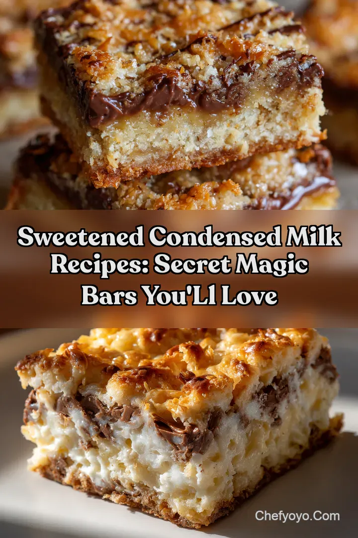 Sweetened Condensed Milk Recipes: Secret Magic Bars You' ll Love : PIN FOR LATER Sweetened Condensed Milk Recipes: Secret Magic Bars You' ll Love