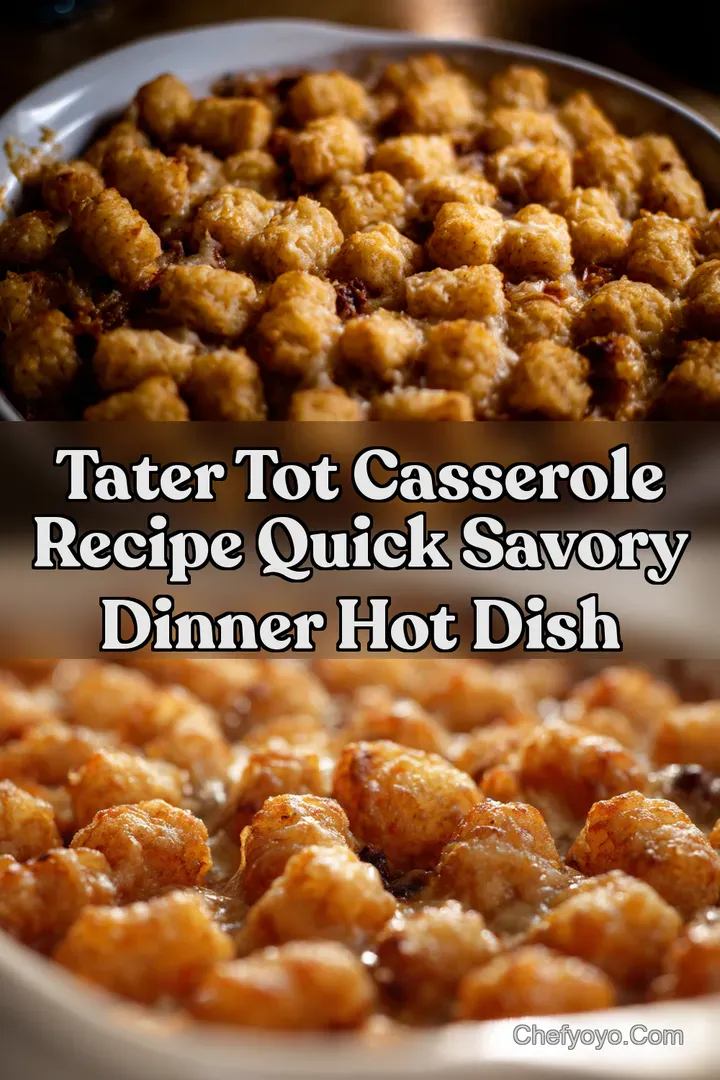 Tater Tot Casserole Recipe Quick Savory Dinner Hot Dish