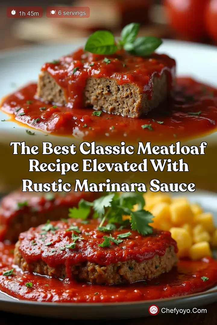 The Best Classic Meatloaf Recipe Elevated with Rustic Marinara Sauce