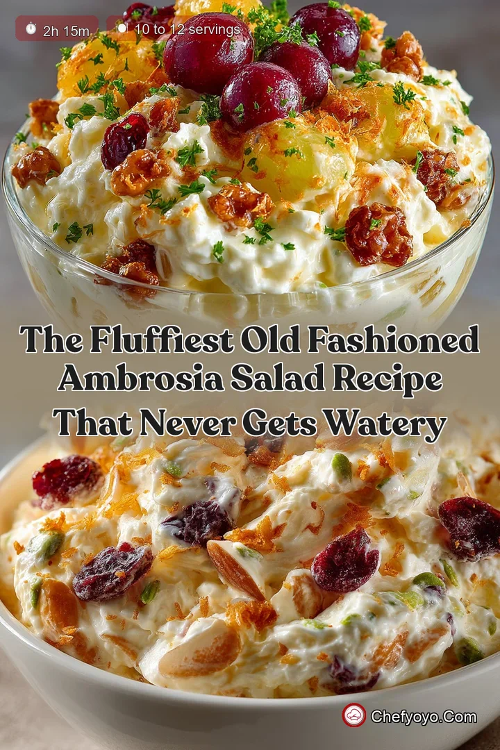 The Fluffiest Old Fashioned Ambrosia Salad Recipe That Never Gets Watery