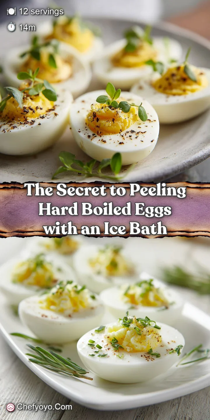 Close-up: a perfectly peeled, smooth, white hard-boiled egg. Slight sheen from moisture; hints of pale yellow yolk peek th...