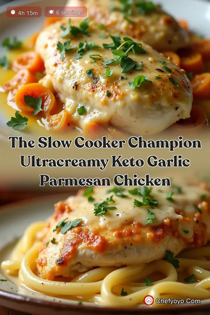 The Slow Cooker Champion UltraCreamy Keto Garlic Parmesan Chicken
