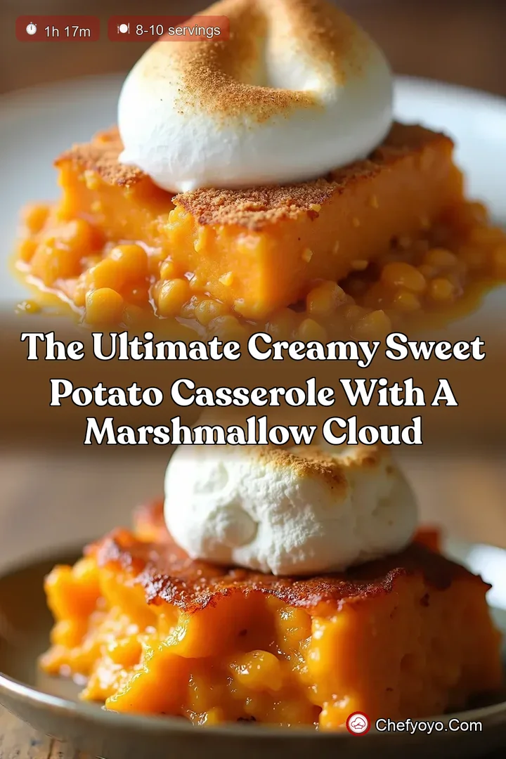 The Ultimate Creamy Sweet Potato Casserole with a Marshmallow Cloud