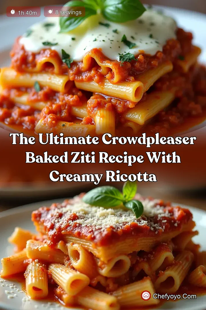 The Ultimate CrowdPleaser Baked Ziti Recipe with Creamy Ricotta