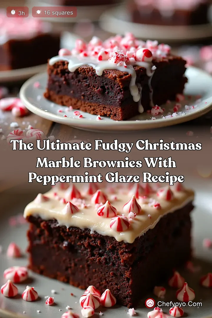 The Ultimate Fudgy Christmas Marble Brownies with Peppermint Glaze Recipe