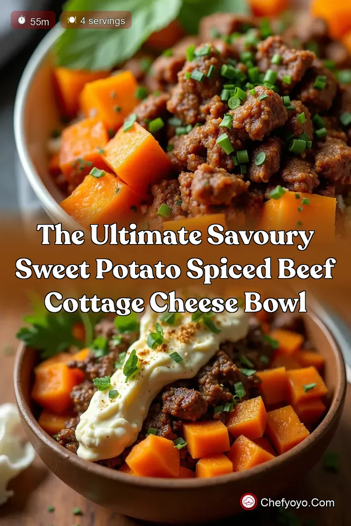The Ultimate Savoury Sweet Potato Spiced Beef Cottage Cheese Bowl