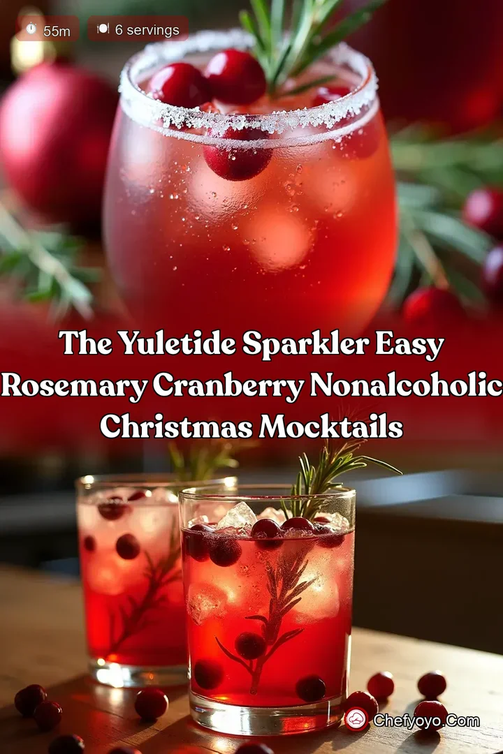 The Yuletide Sparkler Easy Rosemary Cranberry NonAlcoholic Christmas Mocktails