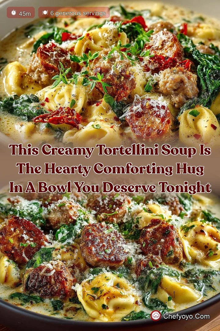 This Creamy Tortellini Soup is the hearty comforting hug in a bowl you deserve tonight