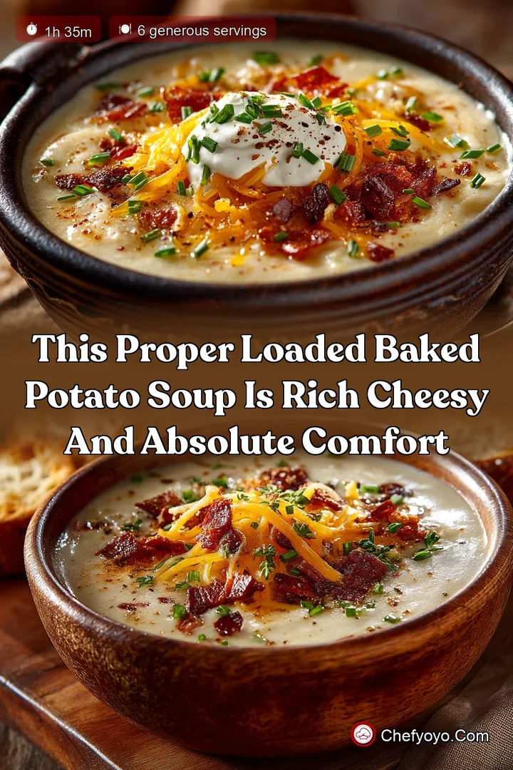 This Proper Loaded Baked Potato Soup is Rich Cheesy and Absolute Comfort