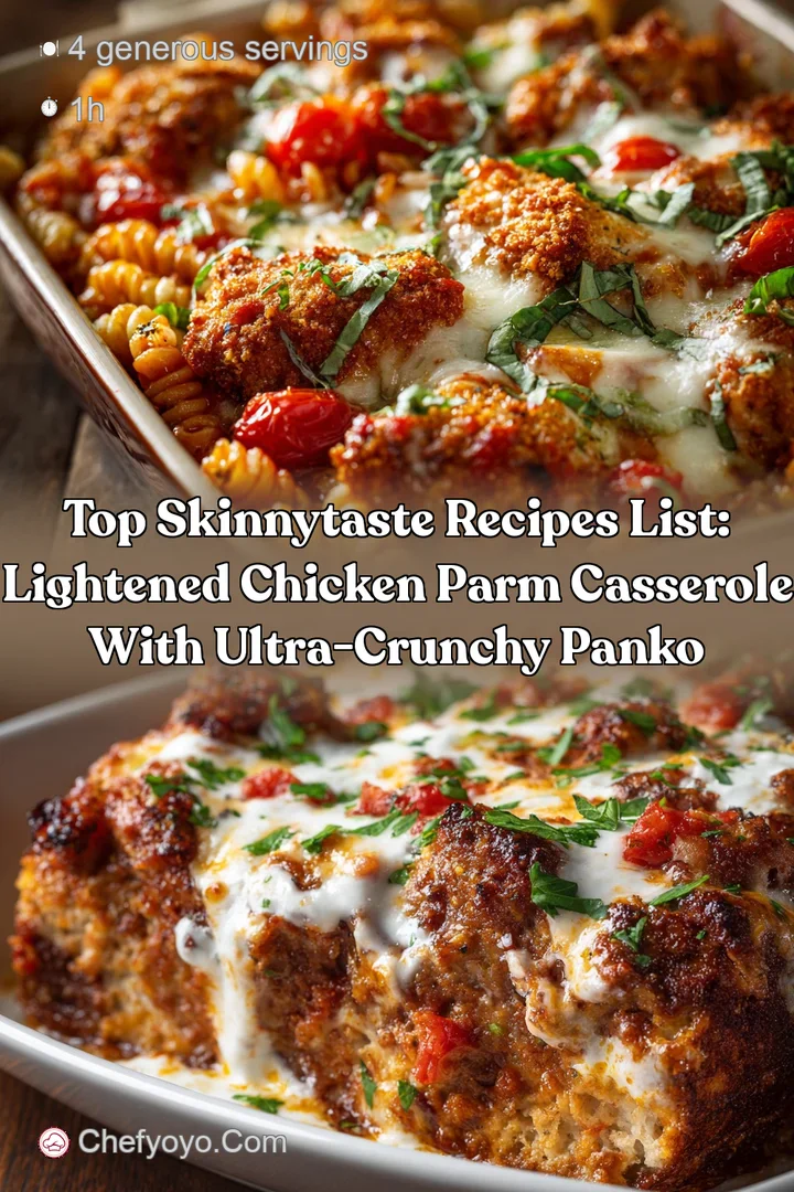Top Skinnytaste Recipes List: Lightened Chicken Parm Casserole with Ultra-Crunchy Panko