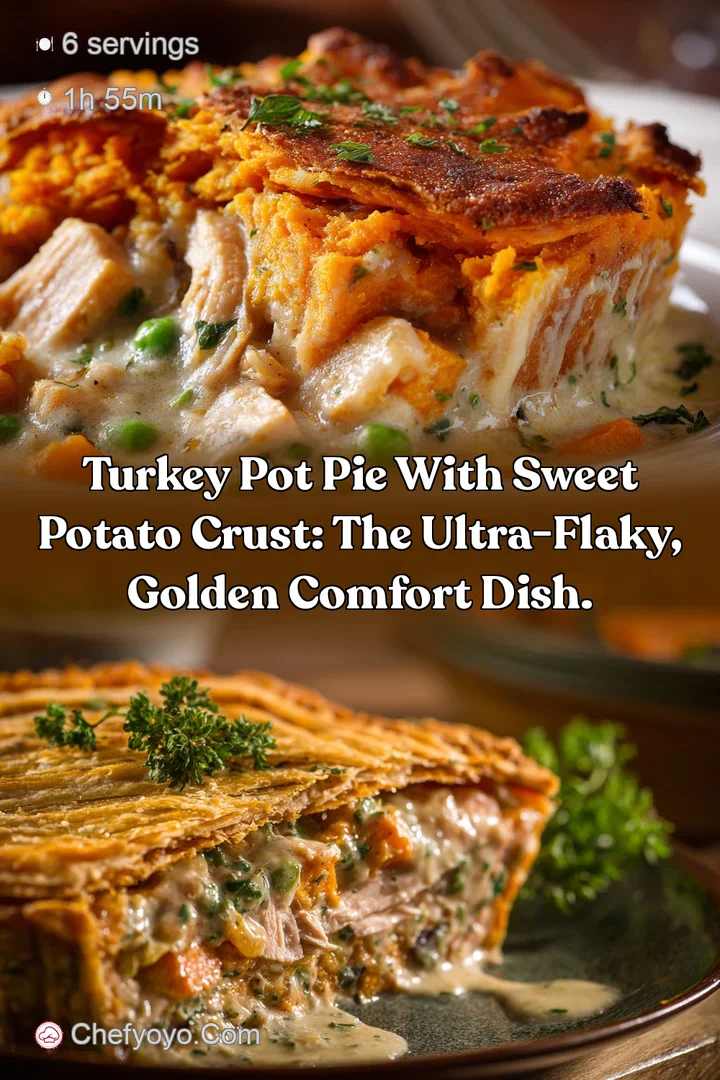 Turkey Pot Pie with Sweet Potato Crust: The Ultra-Flaky Golden Comfort Dish.