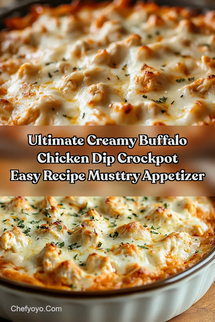 Ultimate Creamy Buffalo Chicken Dip Crockpot Easy Recipe MustTry Appetizer