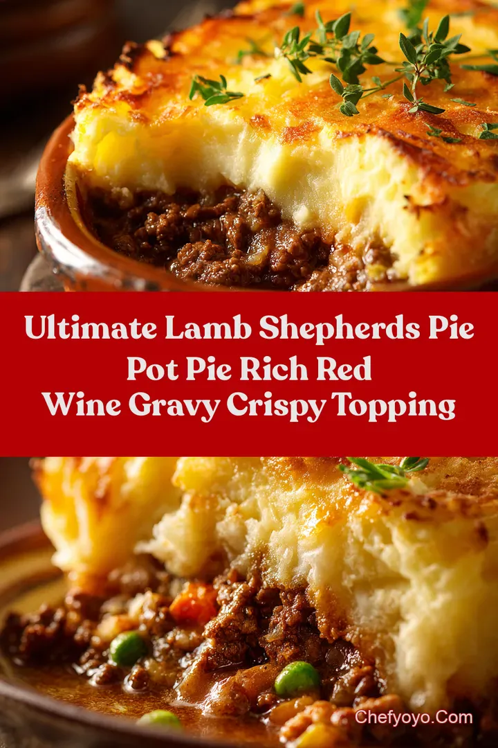 Ultimate Lamb Shepherds Pie Pot Pie Rich Red Wine Gravy Crispy Topping