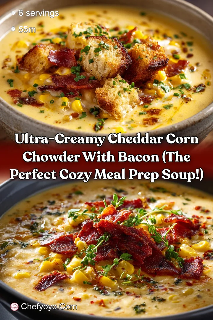 Ultra-Creamy Cheddar Corn Chowder with Bacon (The Perfect Cozy Meal Prep Soup!)
