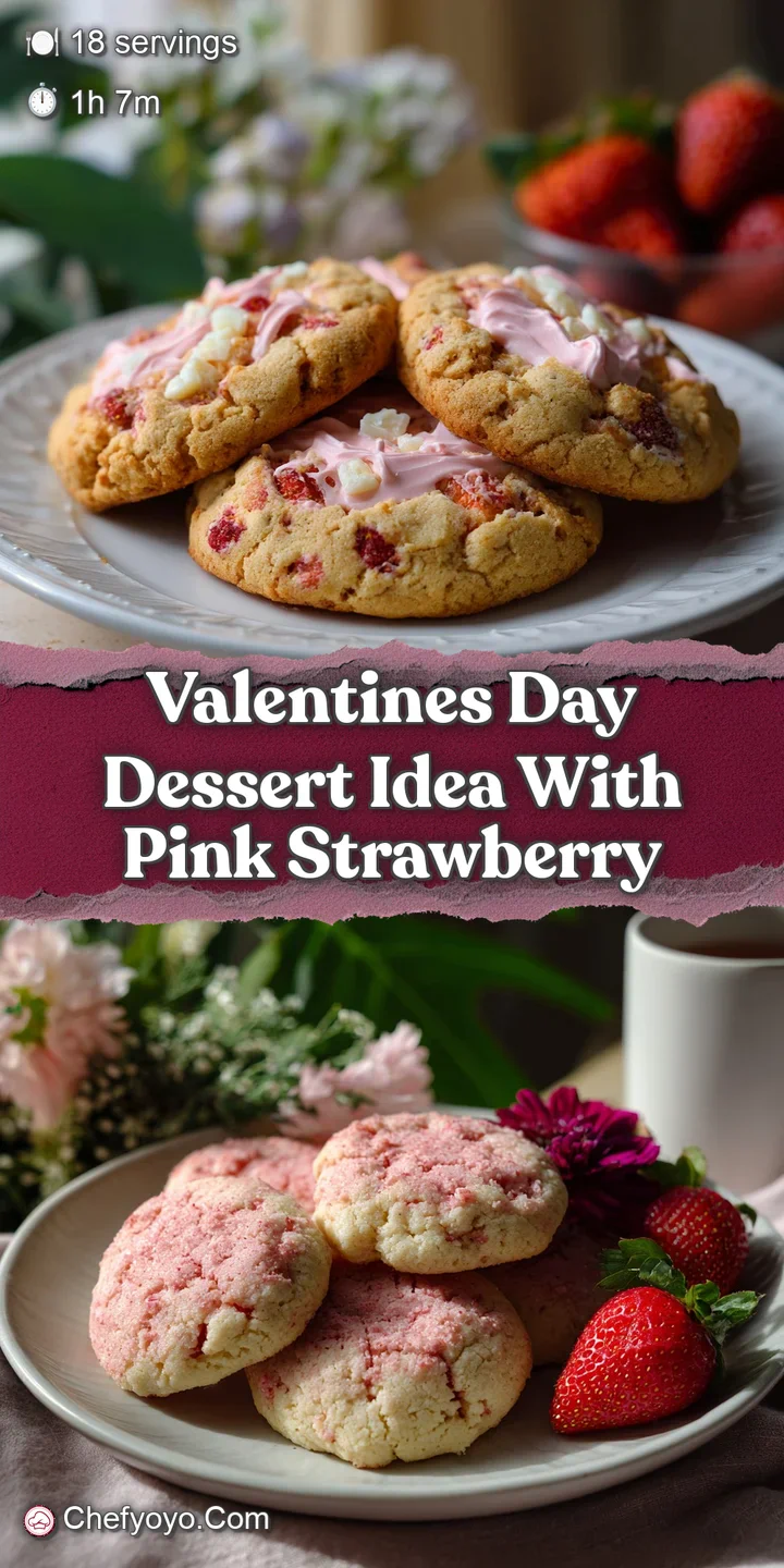Close-up of a pink strawberry cheesecake cookie revealing a soft, creamy center and a hint of strawberry seeds.