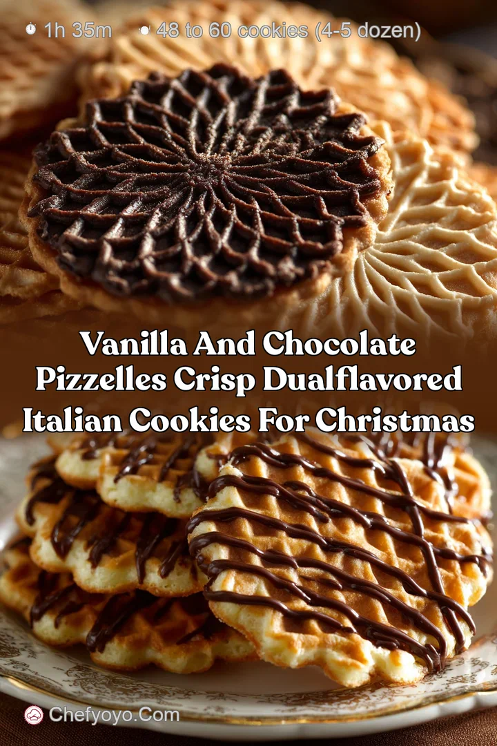 Vanilla and Chocolate Pizzelles Crisp DualFlavored Italian Cookies for Christmas