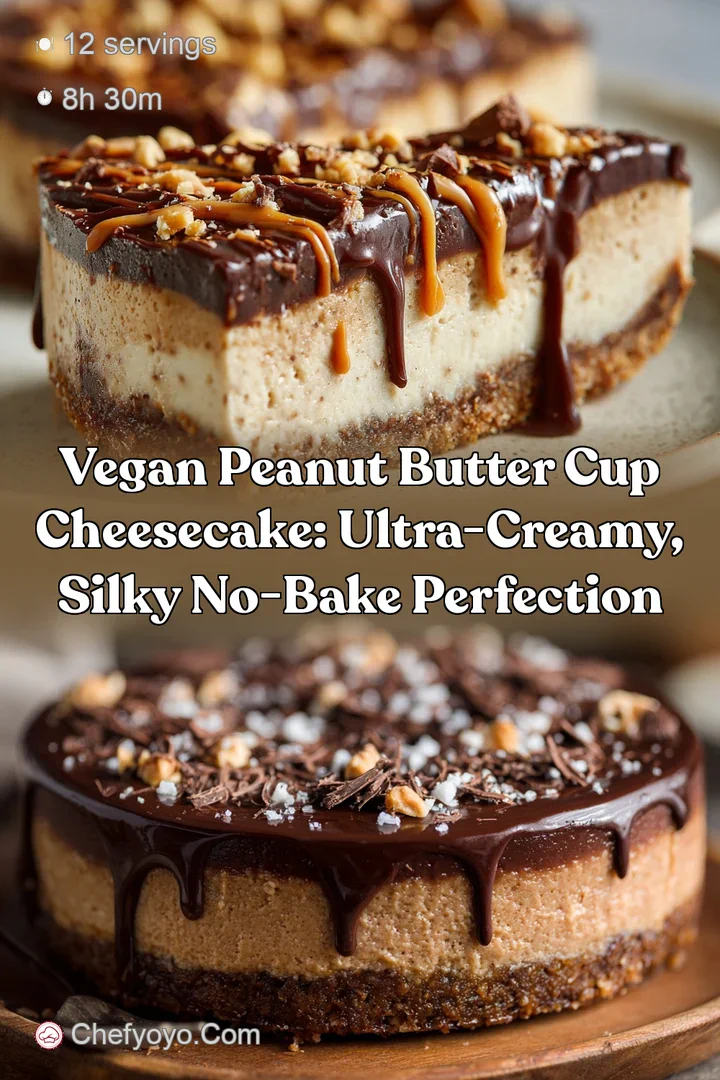 Vegan Peanut Butter Cup Cheesecake: Ultra-Creamy Silky No-Bake Perfection