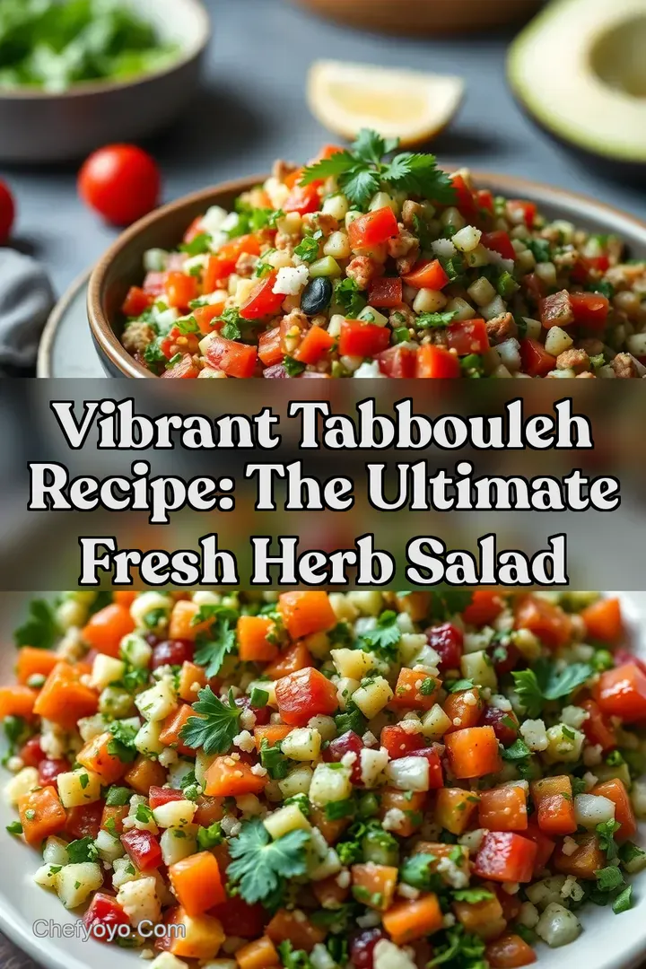 Vibrant Tabbouleh Recipe: The Ultimate Fresh Herb Salad : PIN FOR LATER Vibrant Tabbouleh Recipe: The Ultimate Fresh Herb Salad