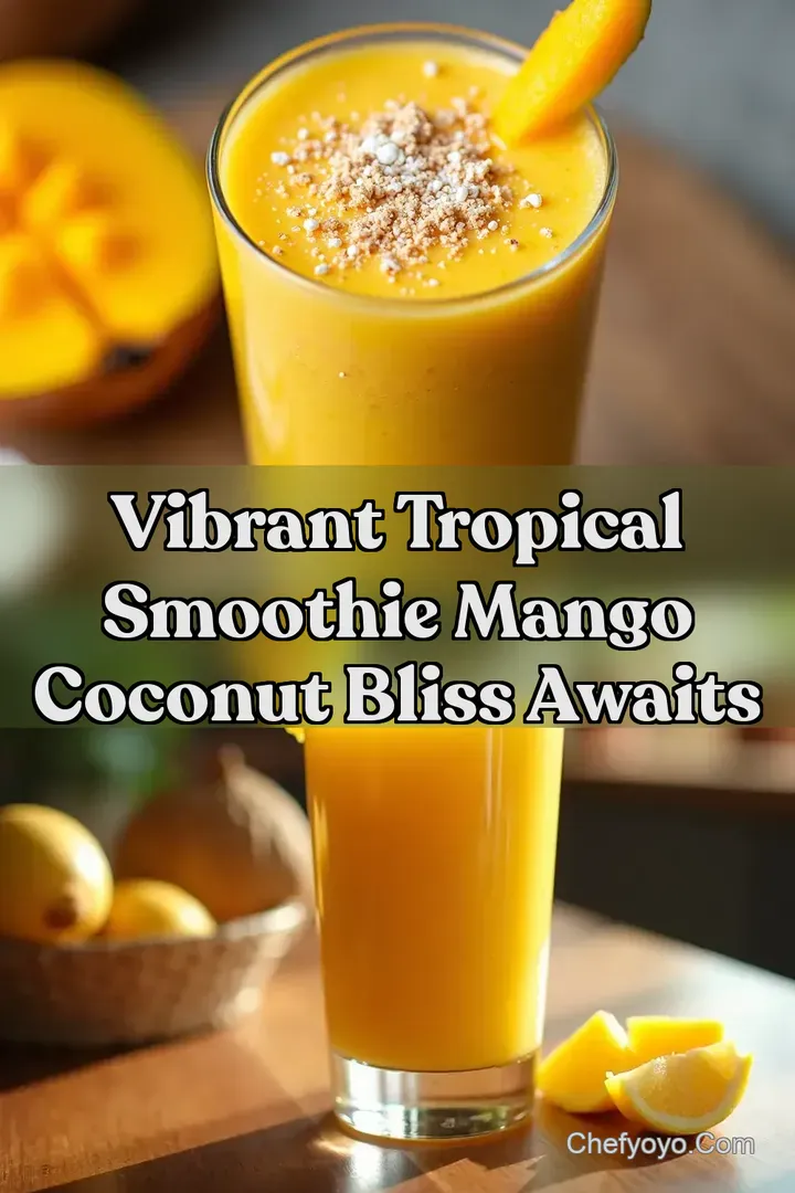 Vibrant Tropical Smoothie Mango Coconut Bliss Awaits