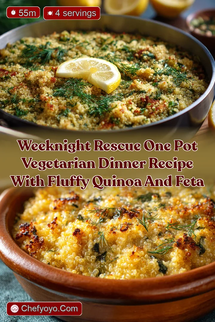 Weeknight Rescue One Pot Vegetarian Dinner Recipe with Fluffy Quinoa and Feta