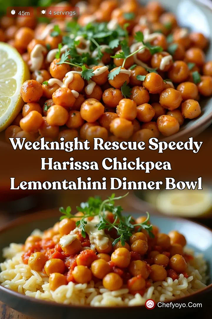 Weeknight Rescue Speedy Harissa Chickpea LemonTahini Dinner Bowl