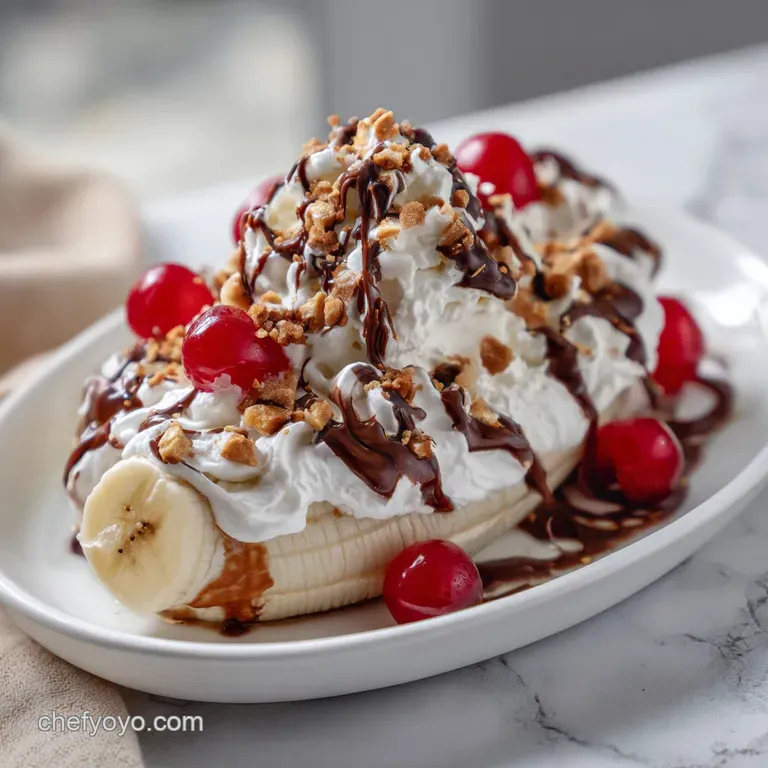 The 5 Minute Banana Split Chocolate Dessert Banana Split presentation