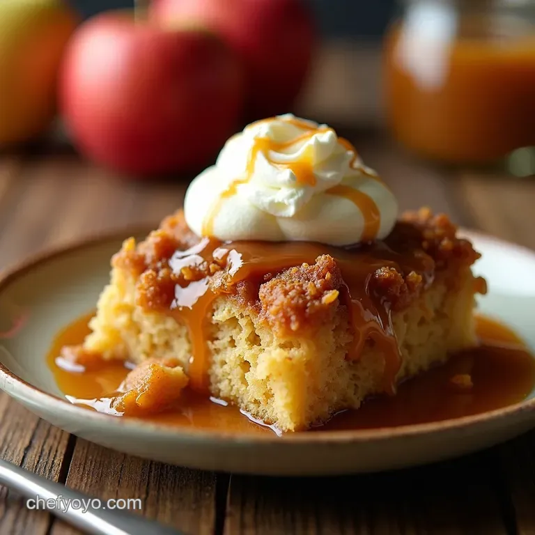 5Ingredient Caramel Apple Dump Cake presentation