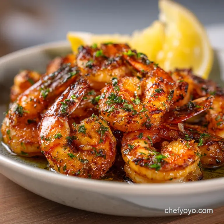 6Minute Marvel Zesty Lemon Garlic Air Fryer Prawns Shrimp presentation