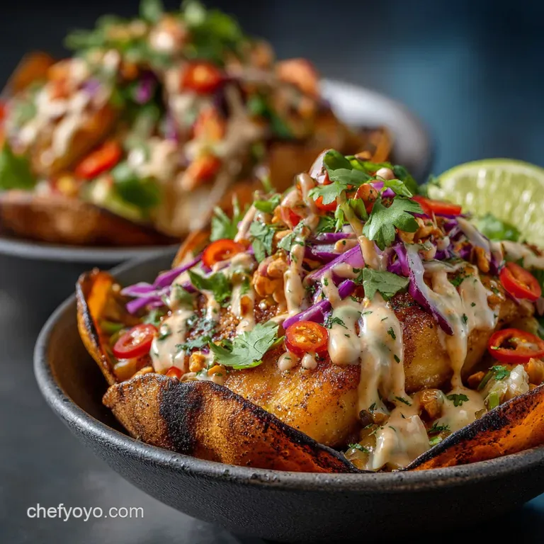 Air Fryer Fish Taco Bowls Crispy Catch with Chipotlelime Crema presentation