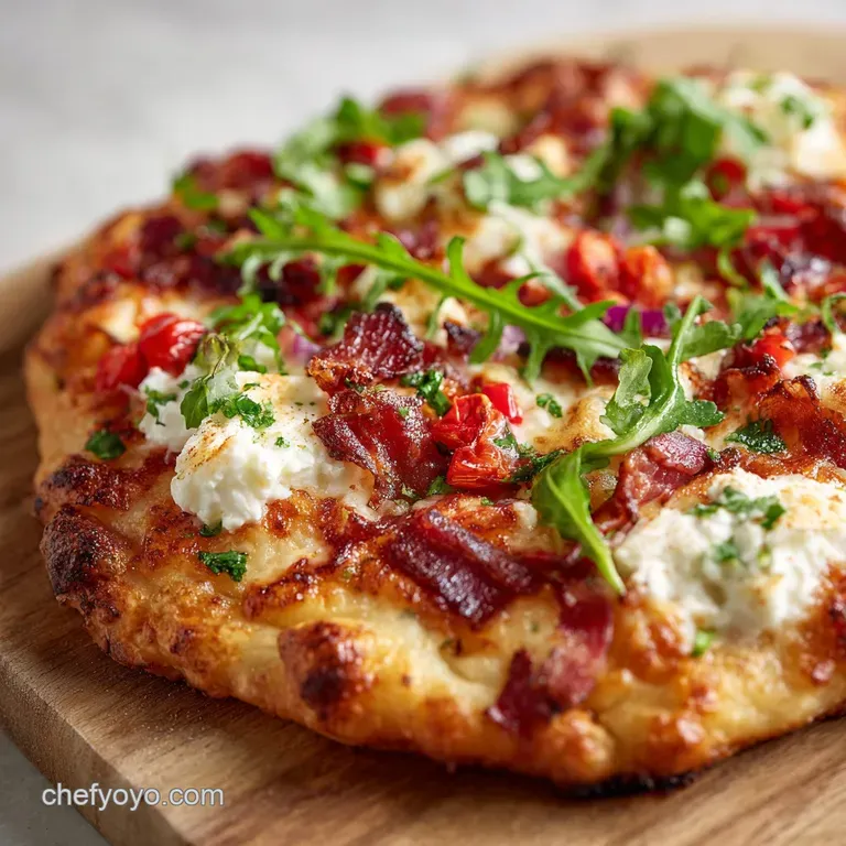 A sliced pizza, showcasing its bubbly crust, colorful veggies, and melted cheese pull, elegantly arranged on a patterned p...