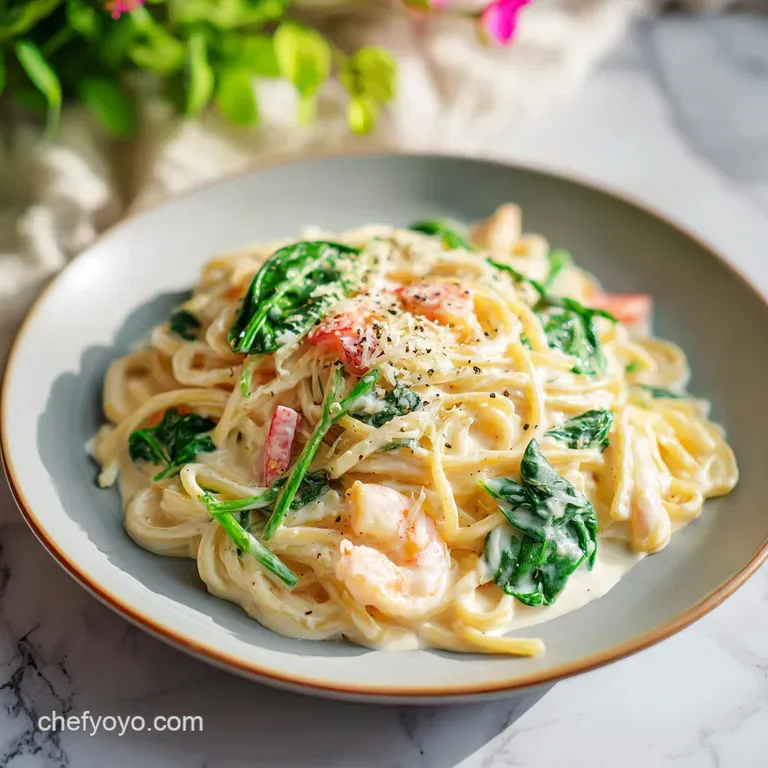 A steaming bowl of fettuccine Alfredo, generously drizzled with sauce and sprinkled with Parmesan.