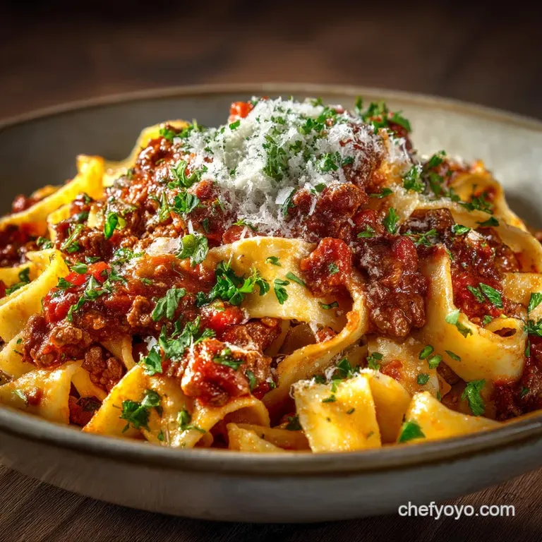 The Sunday Classic Authentic Ragu alla Bolognese with HandCut Tagliatelle presentation